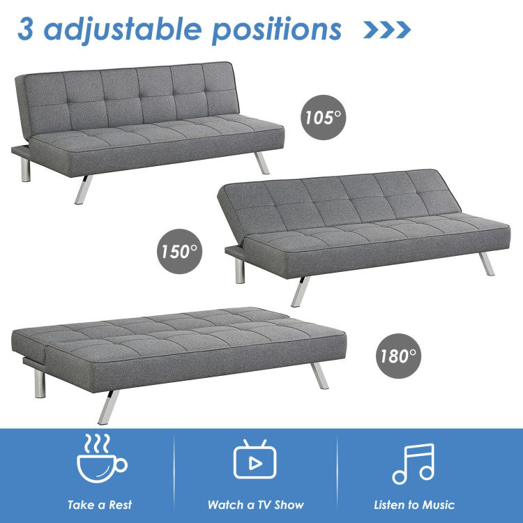 3 Seat Convertible Sofa Bed with Adjustable Backrest